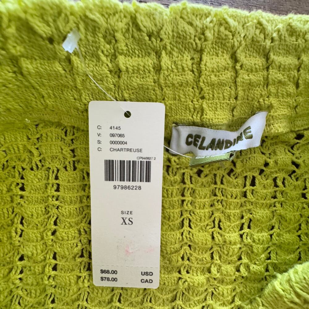 Celandine (Anthropologie) Sheer Knit Fringe Mini Skirt - Size XS - Picture 4 of 7